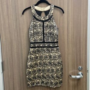 Wow couture nude with embroidery pattern dress